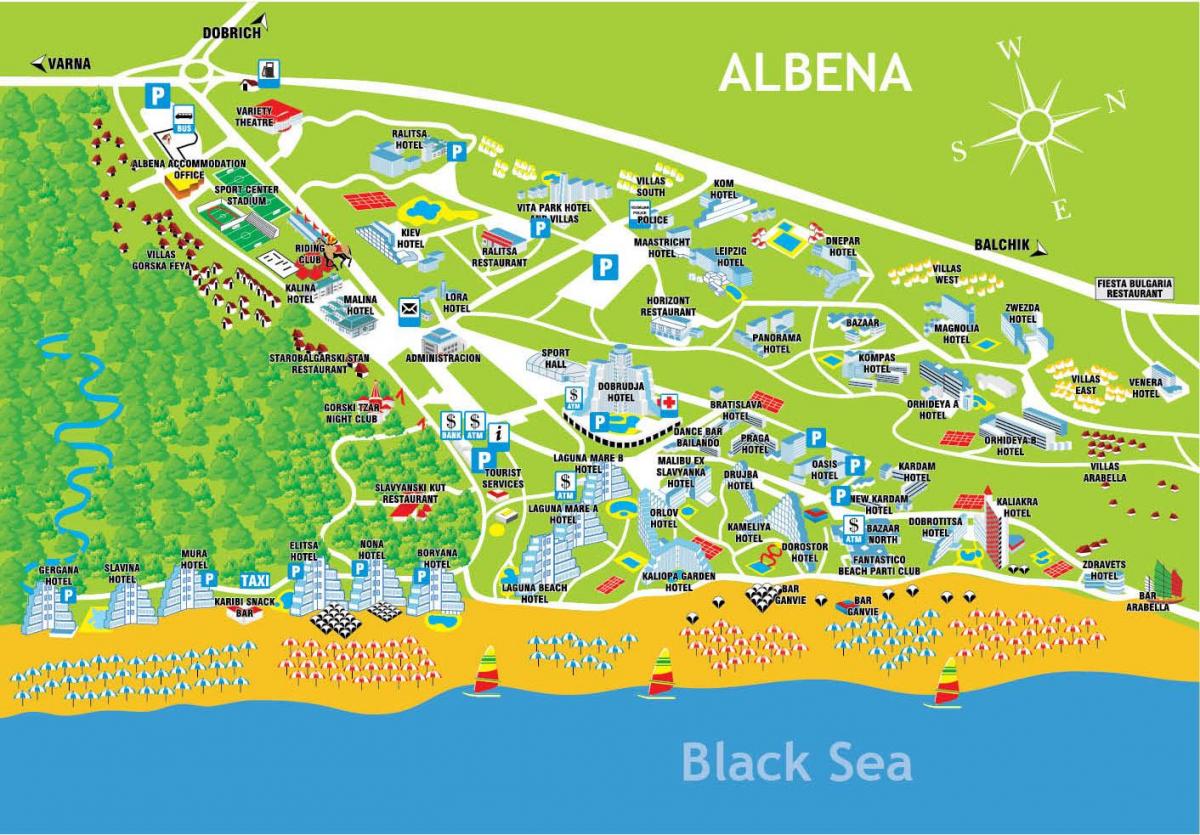 mapa Albena Bułgaria