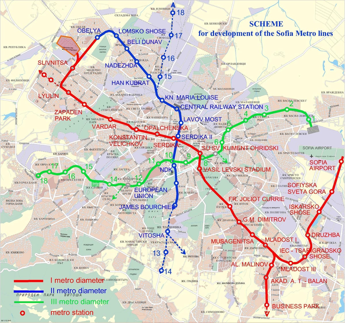 mapa Bułgarii metra