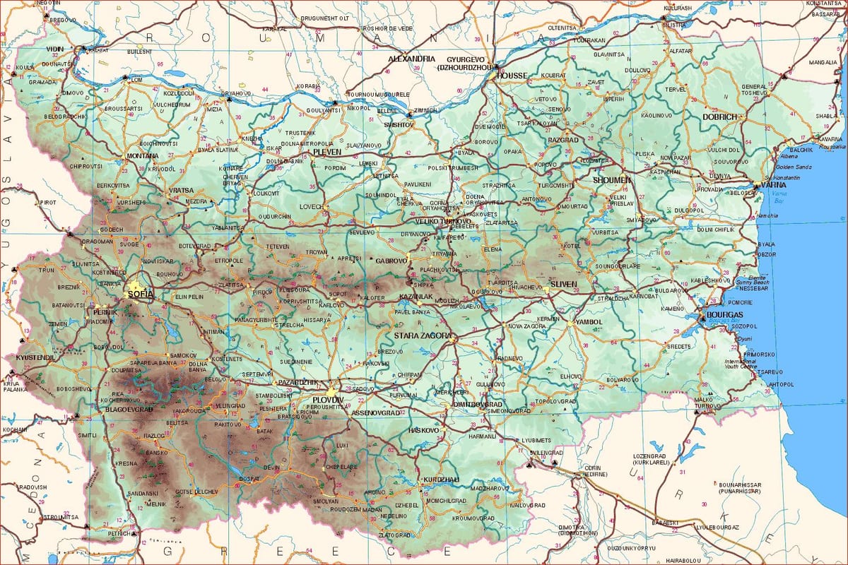 mapa bułgarskiego wybrzeża