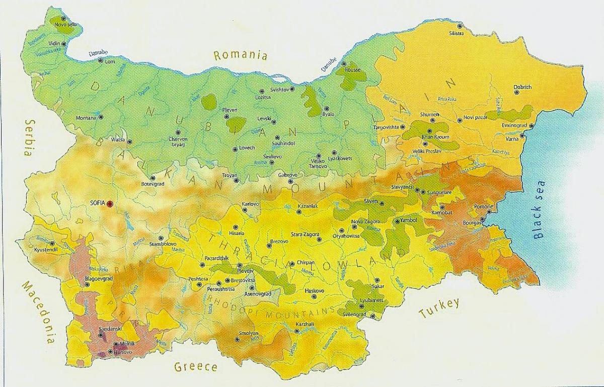 mapa Bułgarii klimat