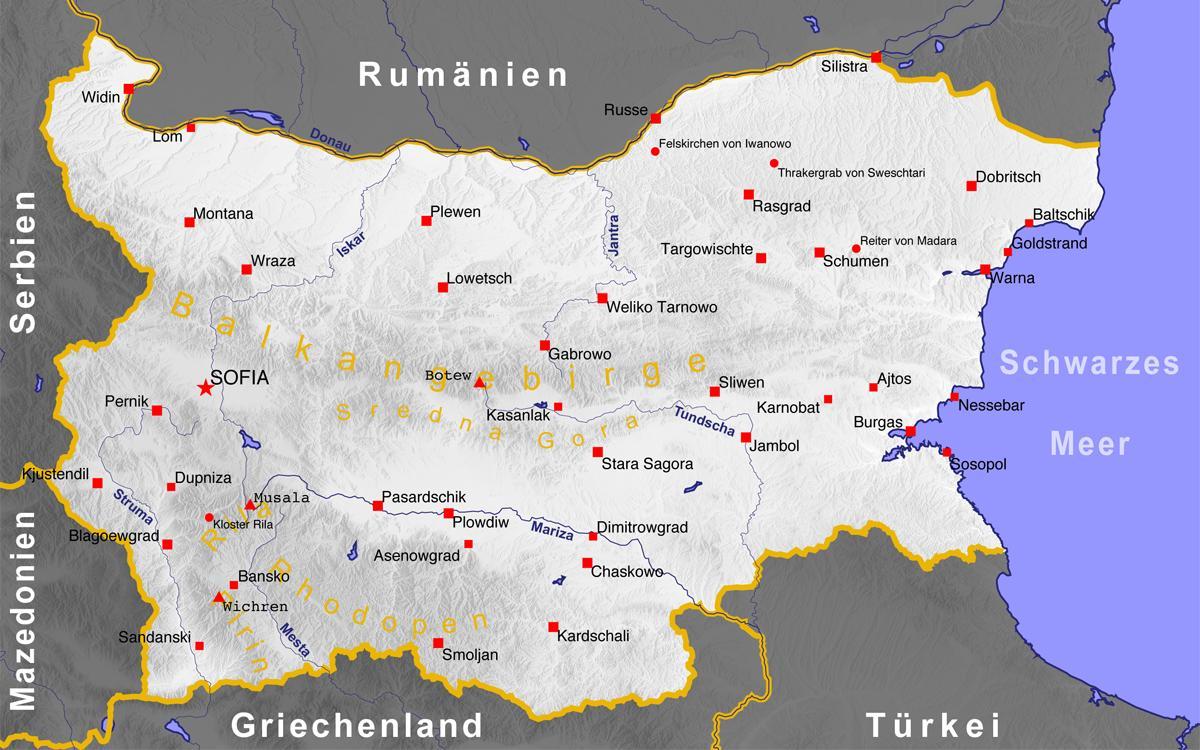 Bułgaria mapie 