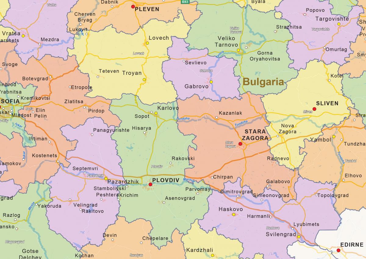 mapa Bułgarii polityczne