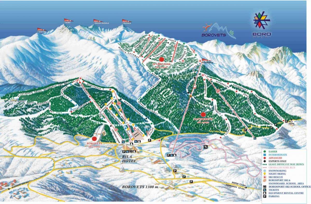 Bułgaria narciarski mapie