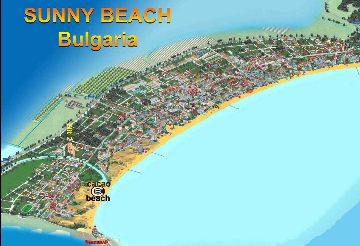 mapa Słoneczny brzeg Bułgaria