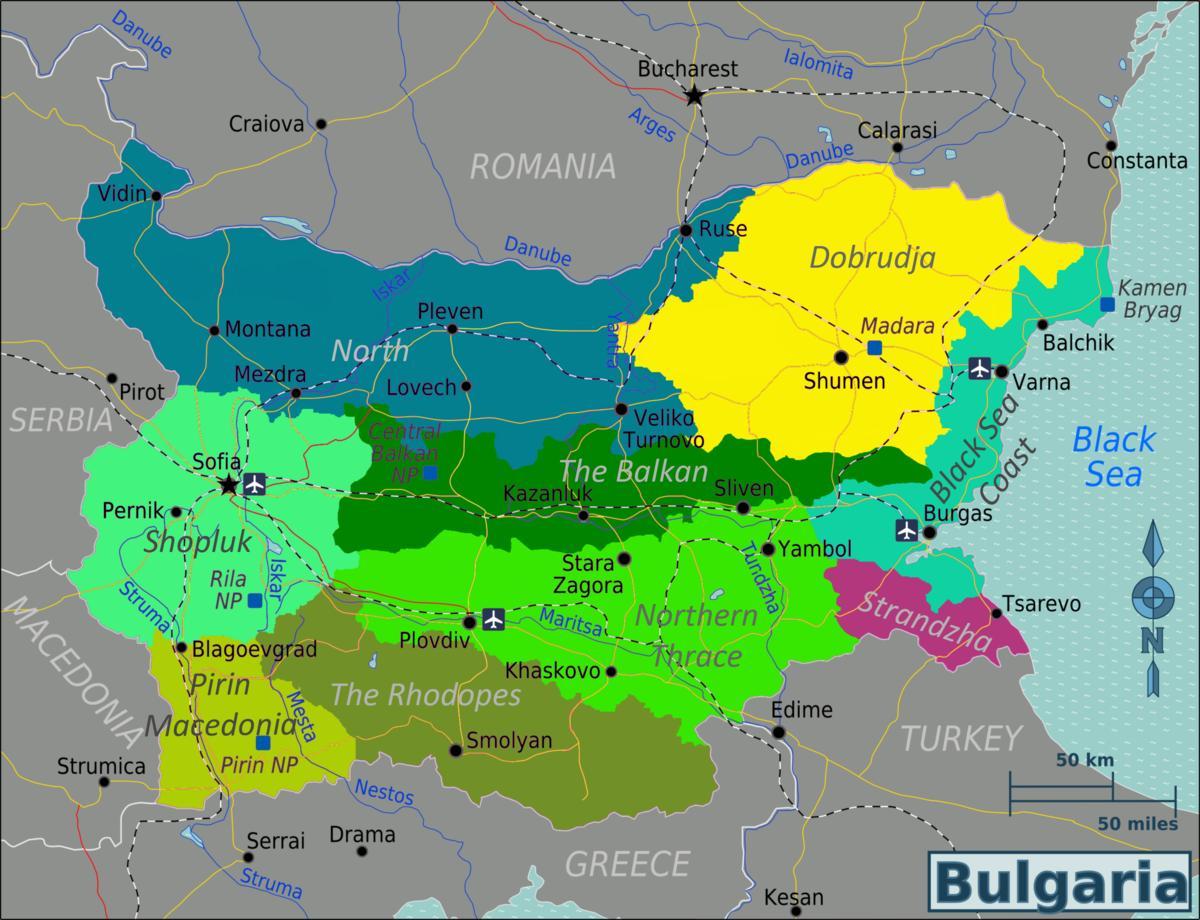 mapa Bułgarii lotniska
