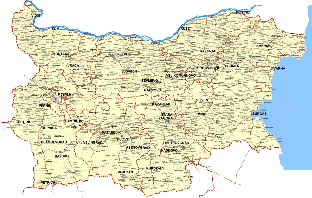 Bułgaria mapa kraju