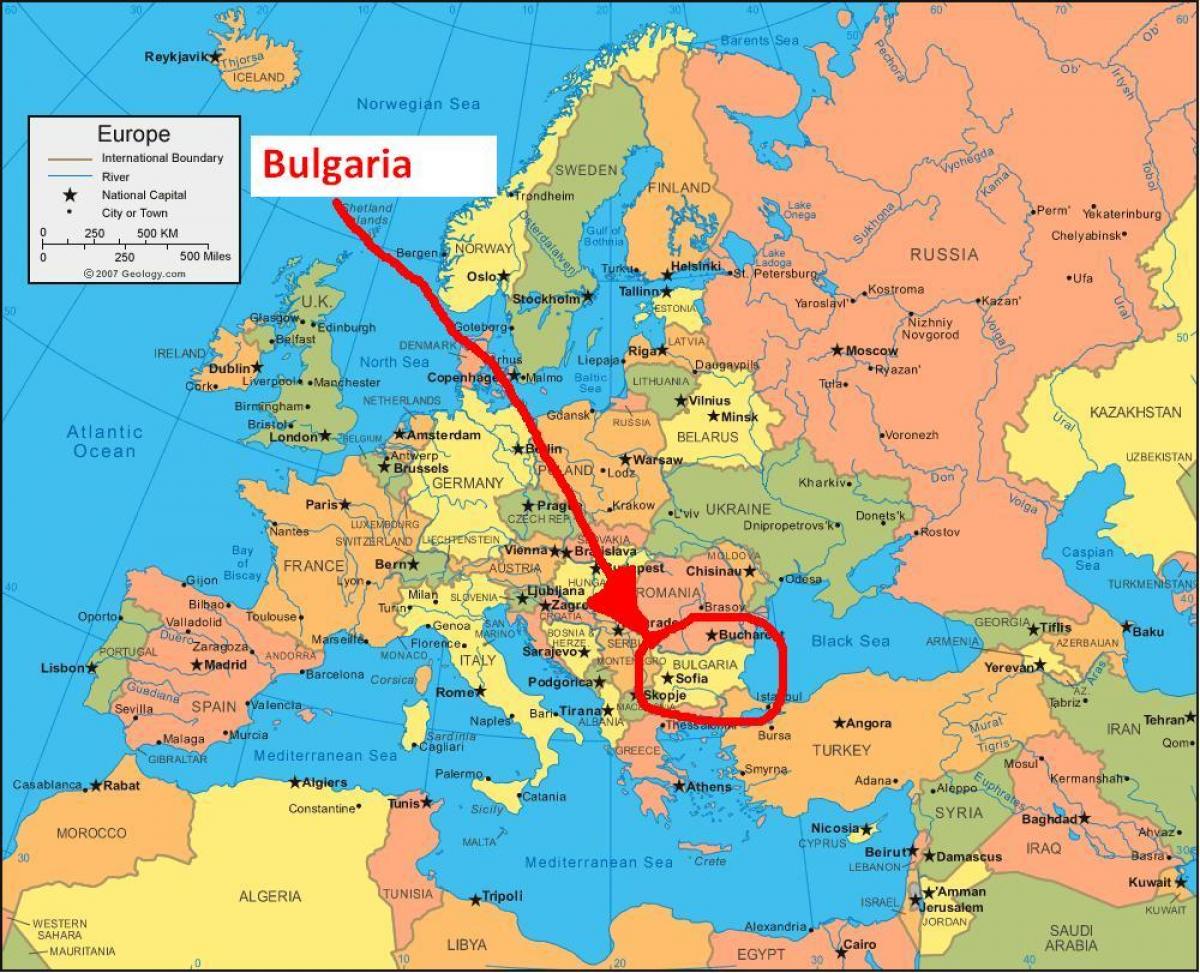 mapa Bułgarii innych krajów