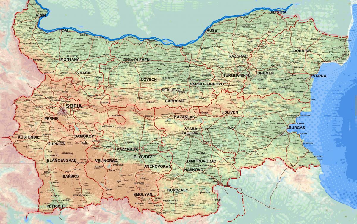 mapę szczegółowa mapa Bułgarii