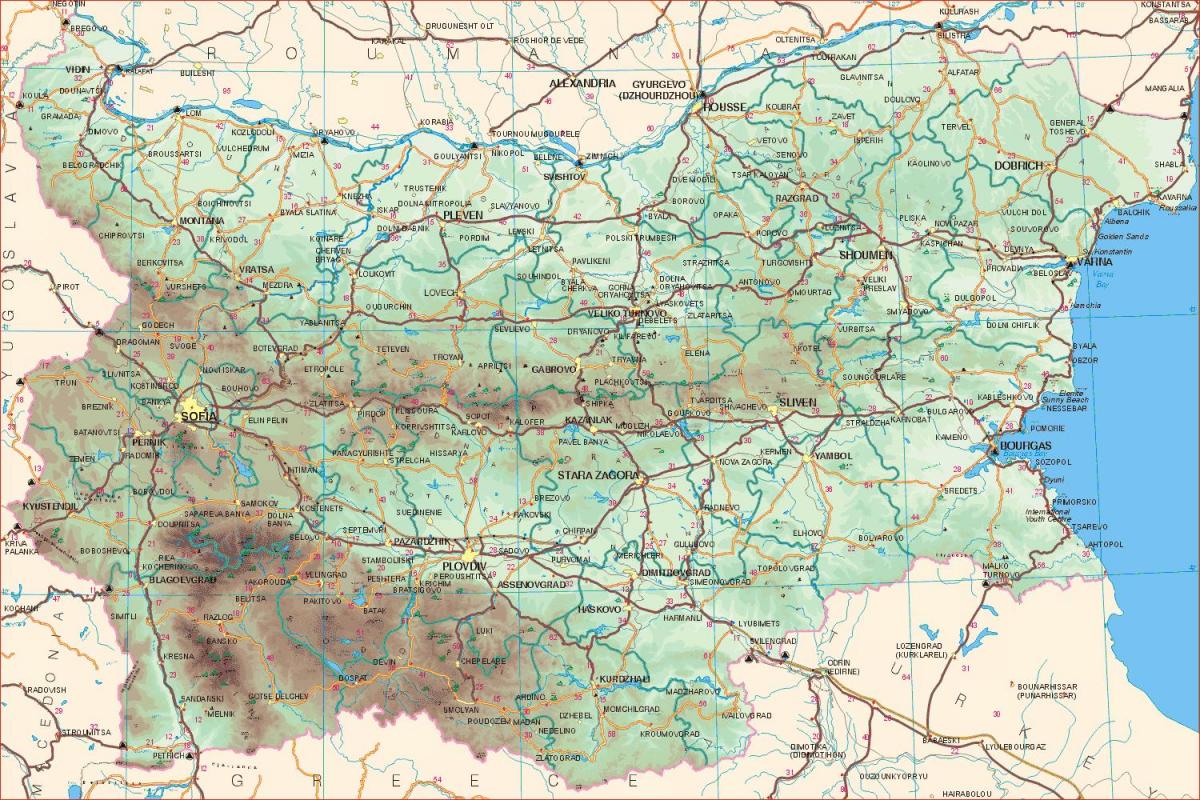 Bułgaria drogach mapie