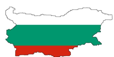 Flaga Bułgarii na mapie 