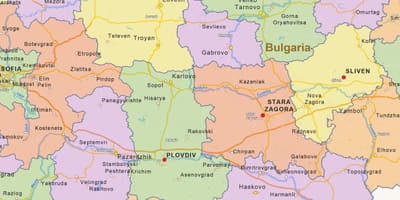 Mapa Bułgarii polityczne