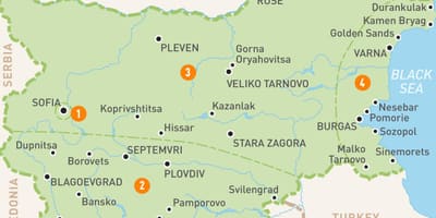 Regiony Bułgarii na mapie