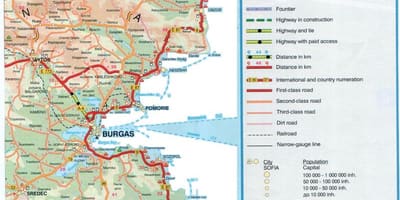 Bułgarskie wybrzeże morza Czarnego mapa