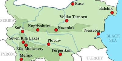 Mapa bułgarskie klasztory