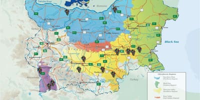 Mapa bułgarskie wino