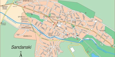Mapa Sandanski, Bułgaria